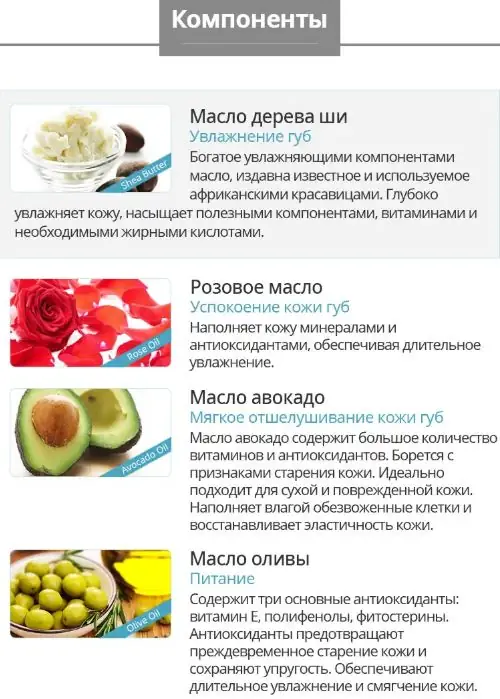 Атоми Бальзам для Губ Атоми бальзам для губ компоненты в составе