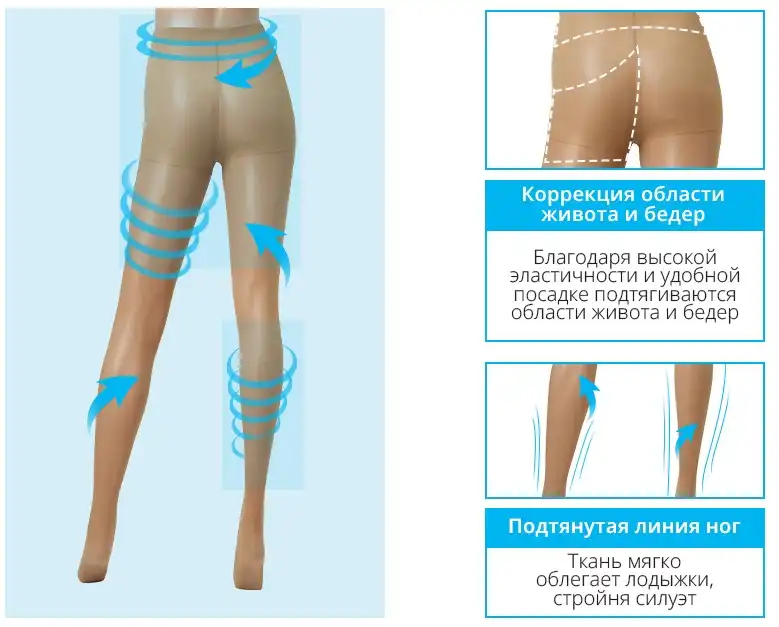 Атоми Слим Лайн Капроновые колготки (черный)